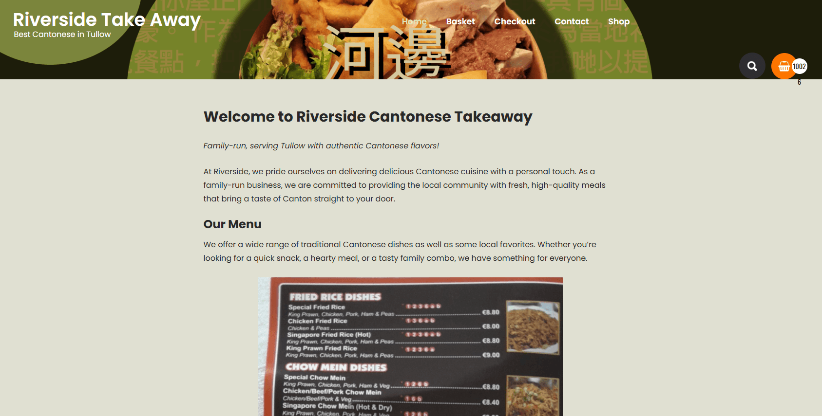 Riverside Takeaway website design