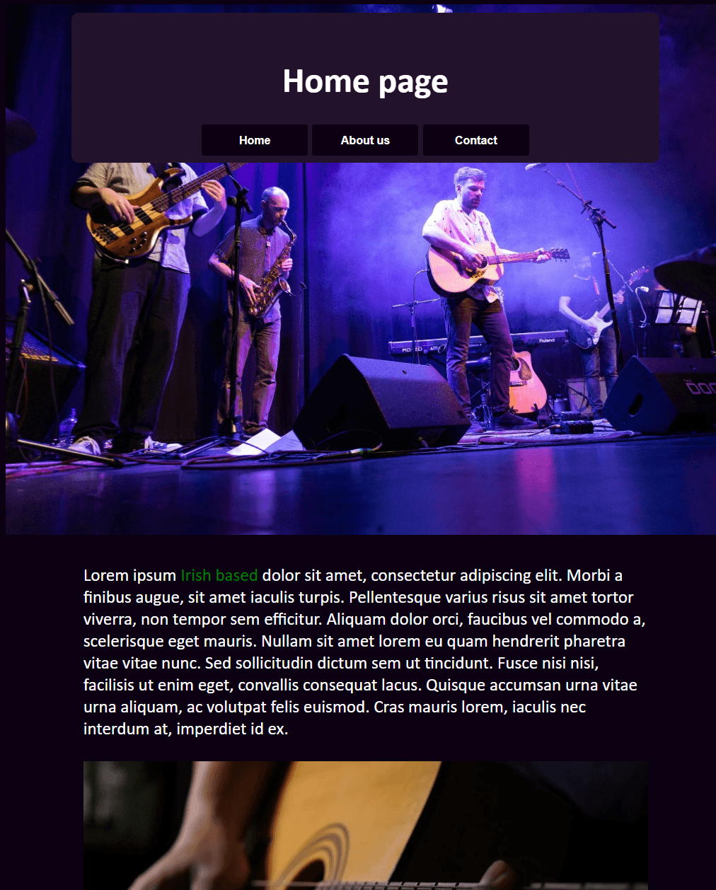 Band Promotion website design