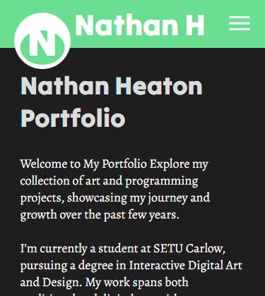 Portfolio mobile page